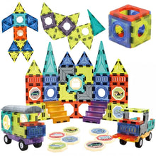Blocchi magnetici 3D Woopie 71 pezzi per bambini dai 3 anni. Gioco educativo costruzioni magnetiche con auto 2