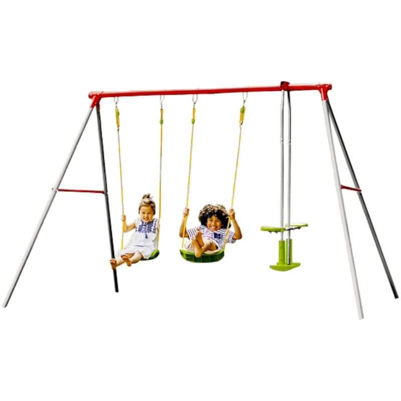 Altalena da Giardino con Dondolo e 2 Seggiolini - BabyLud