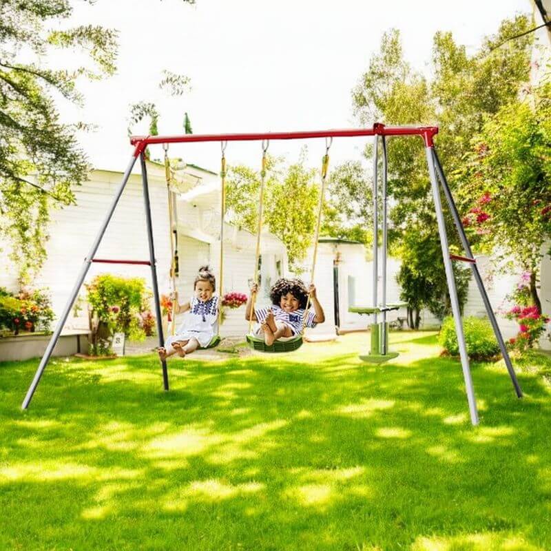 Altalena da Giardino con Dondolo e 2 Seggiolini - BabyLud