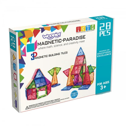 Blocchi 3D Costruzioni Magnetiche Montessori 28 Pezzi - BabyLud