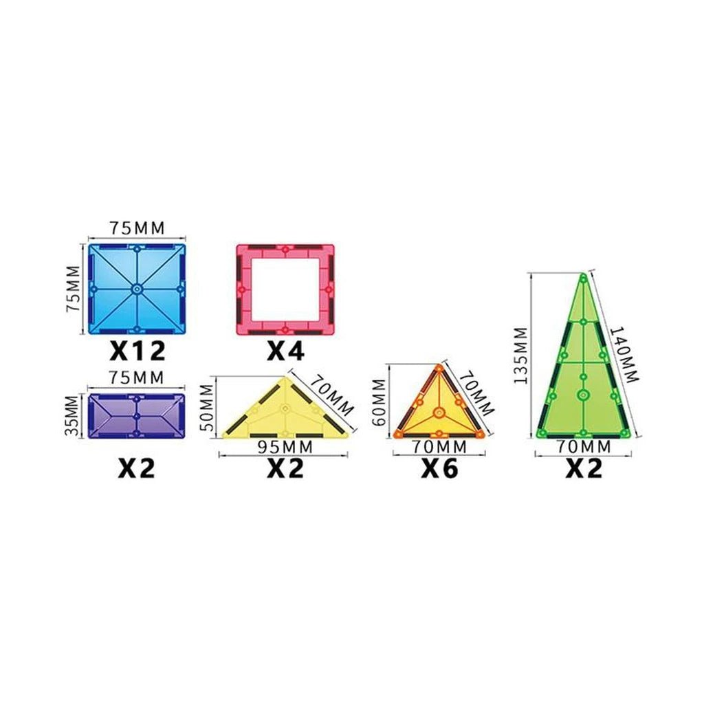 Blocchi 3D Costruzioni Magnetiche Montessori 28 Pezzi - BabyLud