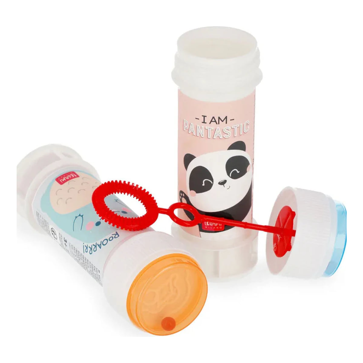 Flaconi bolle di sapone Legami da 60 ml con bacchetta, grafiche spazio, unicorni, dinosauro e panda assortite