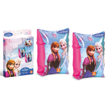 Coppia braccioli gonfiabili Disney Frozen 15x25 cm con grafica Anna ed Elsa in PVC rosa e azzurro, prodotto Mondo