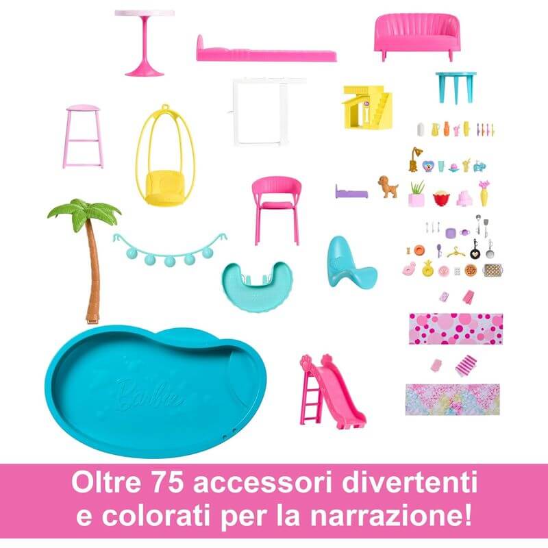 Casa dei Sogni di Barbie con Piscina e 75+ Accessori - BabyLud
