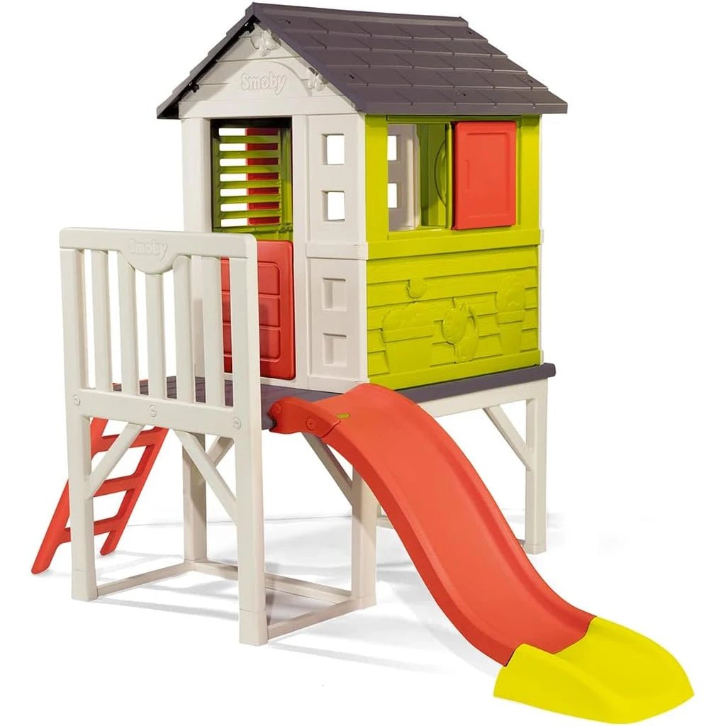 Casetta su Palafitte con Scivolo e Finestre Scorrevoli Smoby - BabyLud