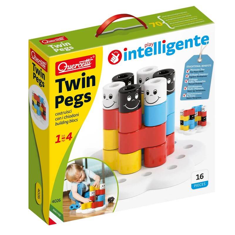 Chiodoni Quercetti 4026 Twin Pegs 16 pezzi - BabyLud