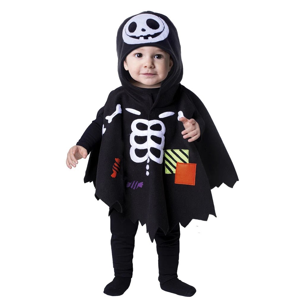 Costume Scheletro Poncho con Cappuccio 9 - 18 Mesi - BabyLud