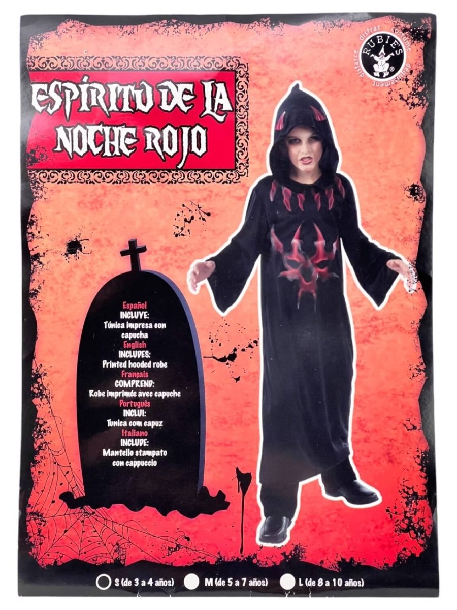 Costume Spirito Della Notte Rosso 881442 - BabyLud
