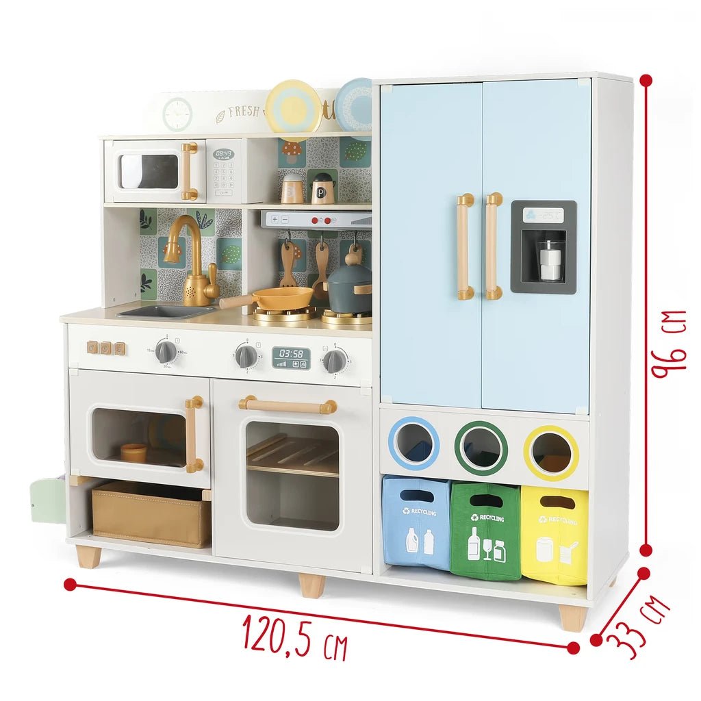Cucina in Legno Interattiva Con Lavello Forno Frigorifero - BabyLud