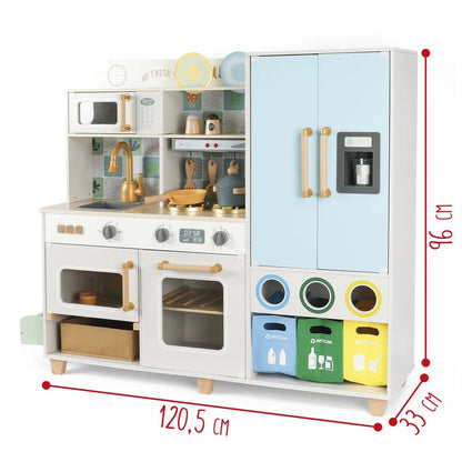 Cucina in Legno Interattiva Con Lavello Forno Frigorifero - BabyLud