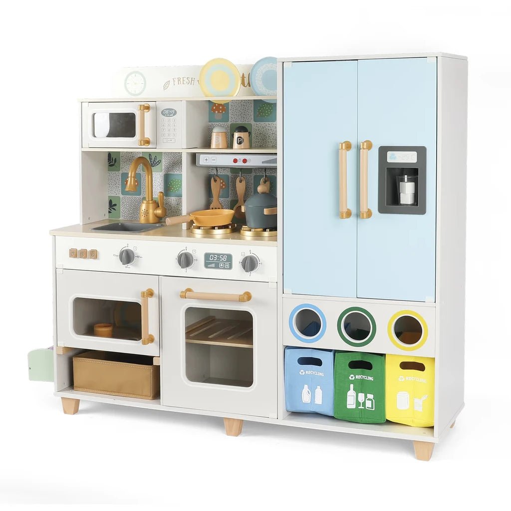 Cucina in Legno Interattiva Con Lavello Forno Frigorifero - BabyLud