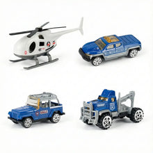 Garage della polizia a 2 livelli con 43 pezzi. Include 3 auto in metallo, elicottero e accessori. Gioco creativo per bambini dai 3 anni 2