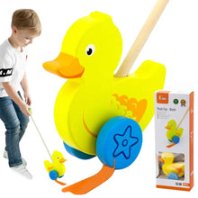 Giocattolo Anatra in Legno Spingi e Cammina - BabyLud