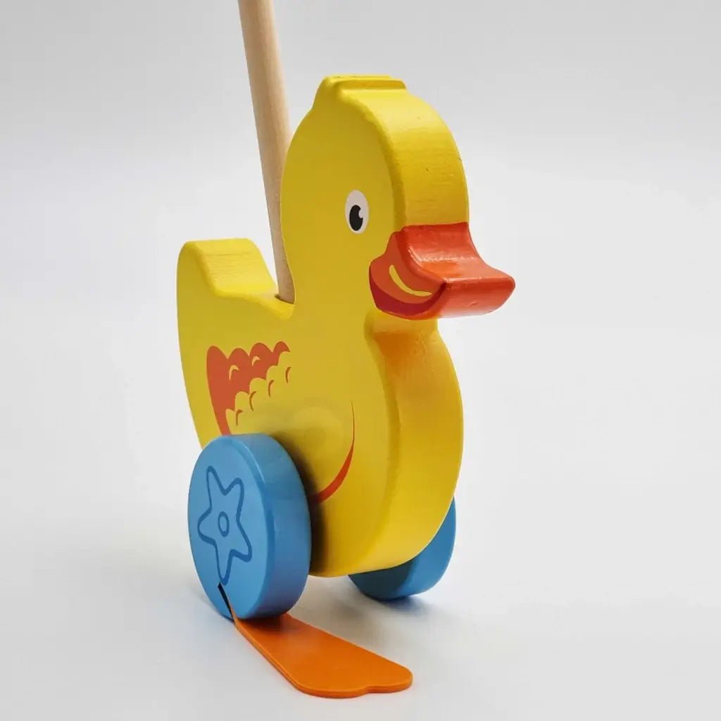 Giocattolo Anatra in Legno Spingi e Cammina - BabyLud