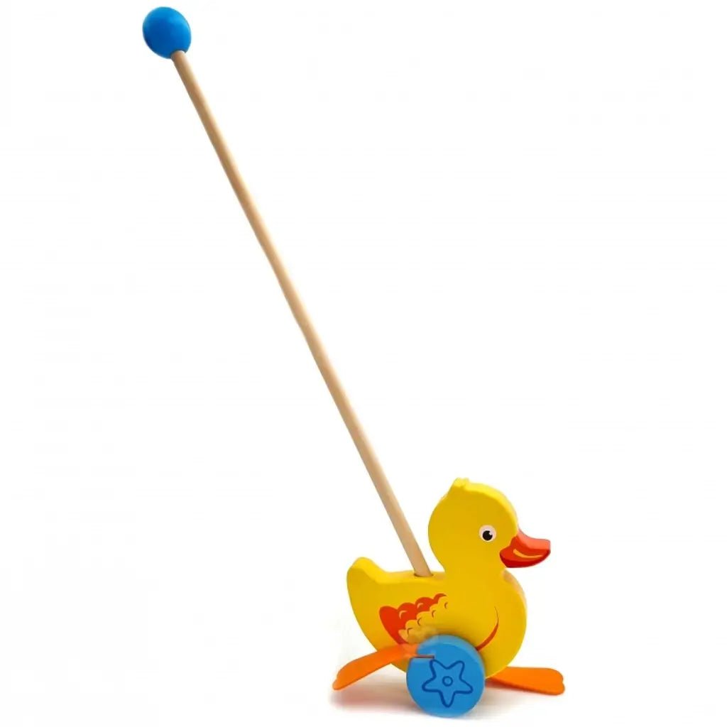 Giocattolo Anatra in Legno Spingi e Cammina - BabyLud