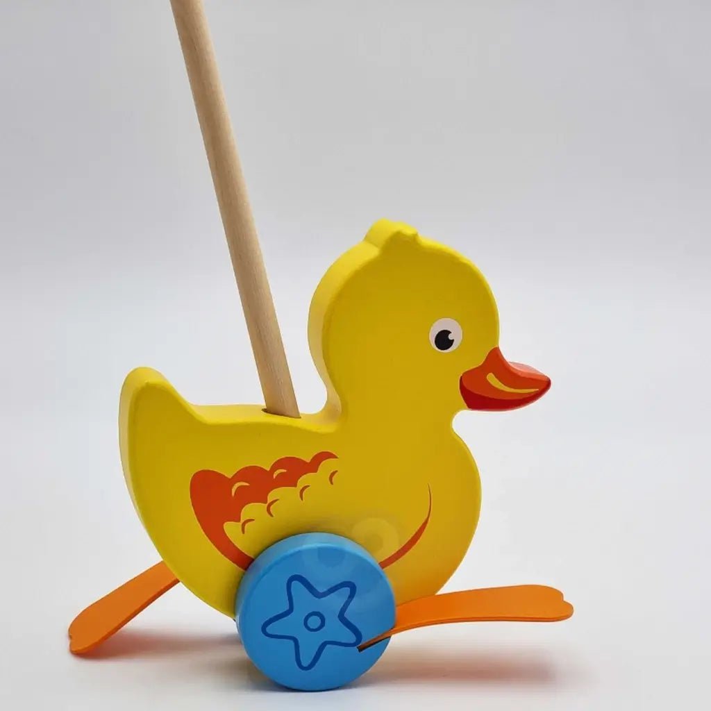 Giocattolo Anatra in Legno Spingi e Cammina - BabyLud