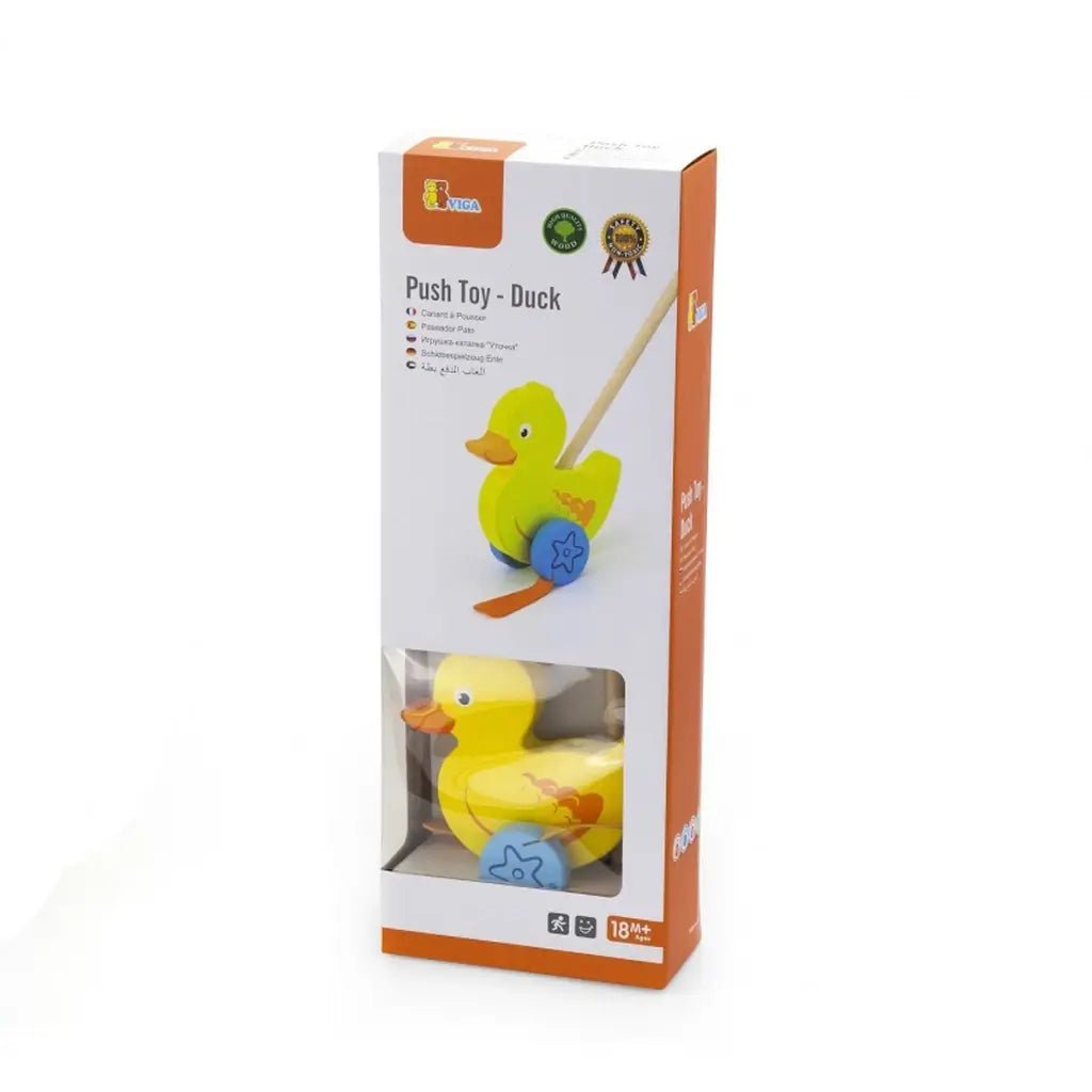 Giocattolo Anatra in Legno Spingi e Cammina - BabyLud