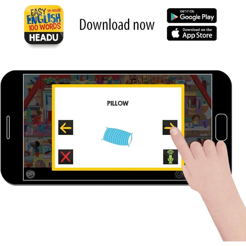 Gioco Educativo Easy English 100 Words Headu IT23158 - BabyLud