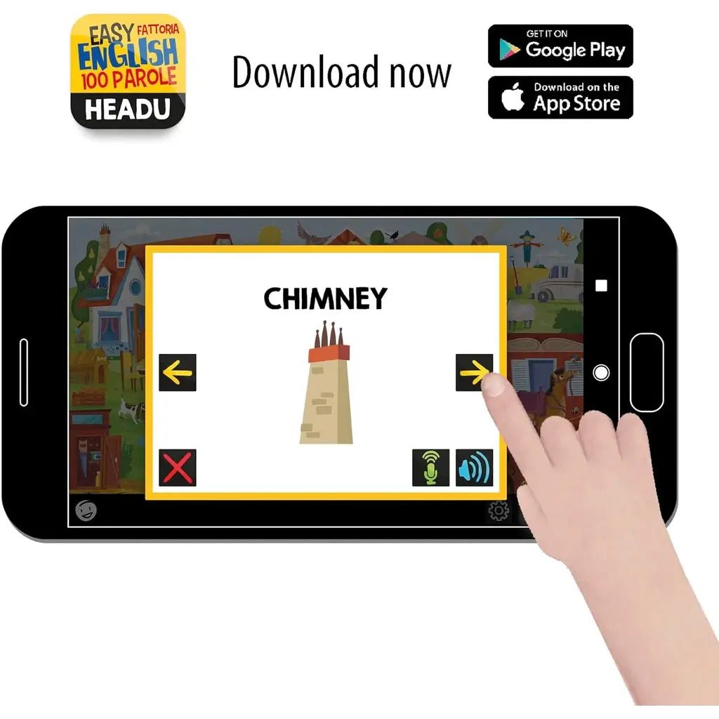 Headu Easy English 100 Words Farm Puzzle Gioco Educativo - BabyLud