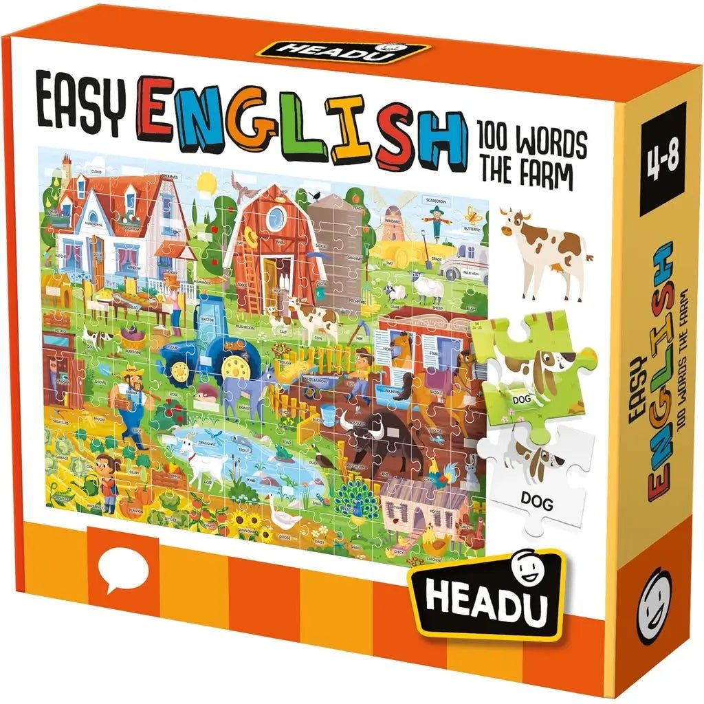 Headu Easy English 100 Words Farm Puzzle Gioco Educativo - BabyLud