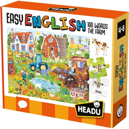 Headu Easy English 100 Words Farm Puzzle Gioco Educativo - BabyLud