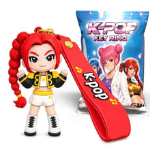 Portachiavi K-Pop Key Ring in PVC con cinturino in silicone, 2
