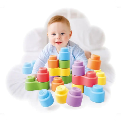 Mattoncini Quercetti Momy Soft 32 Blocchi Morbidi 04143 - BabyLud