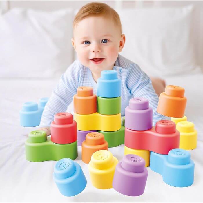 Momy Soft Quercetti Mattoncini Morbidi 24 Pezzi - BabyLud