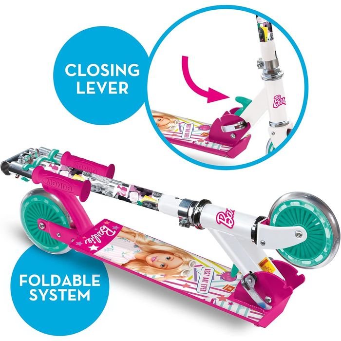 Monopattino Barbie Pieghevole 2 Ruote - BabyLud