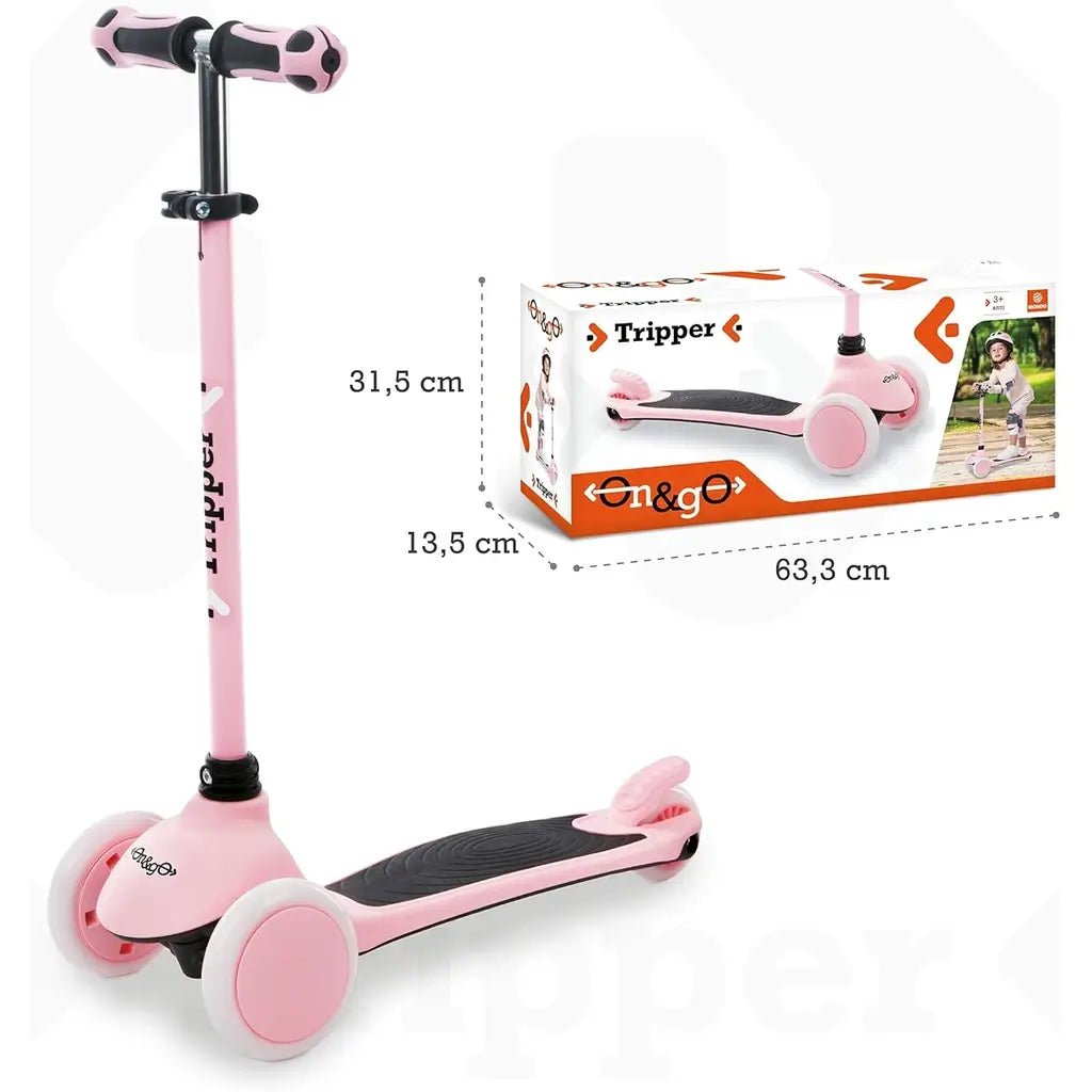 Monopattino On&Go Tripper 3 Ruote Rosa Regolabile - BabyLud