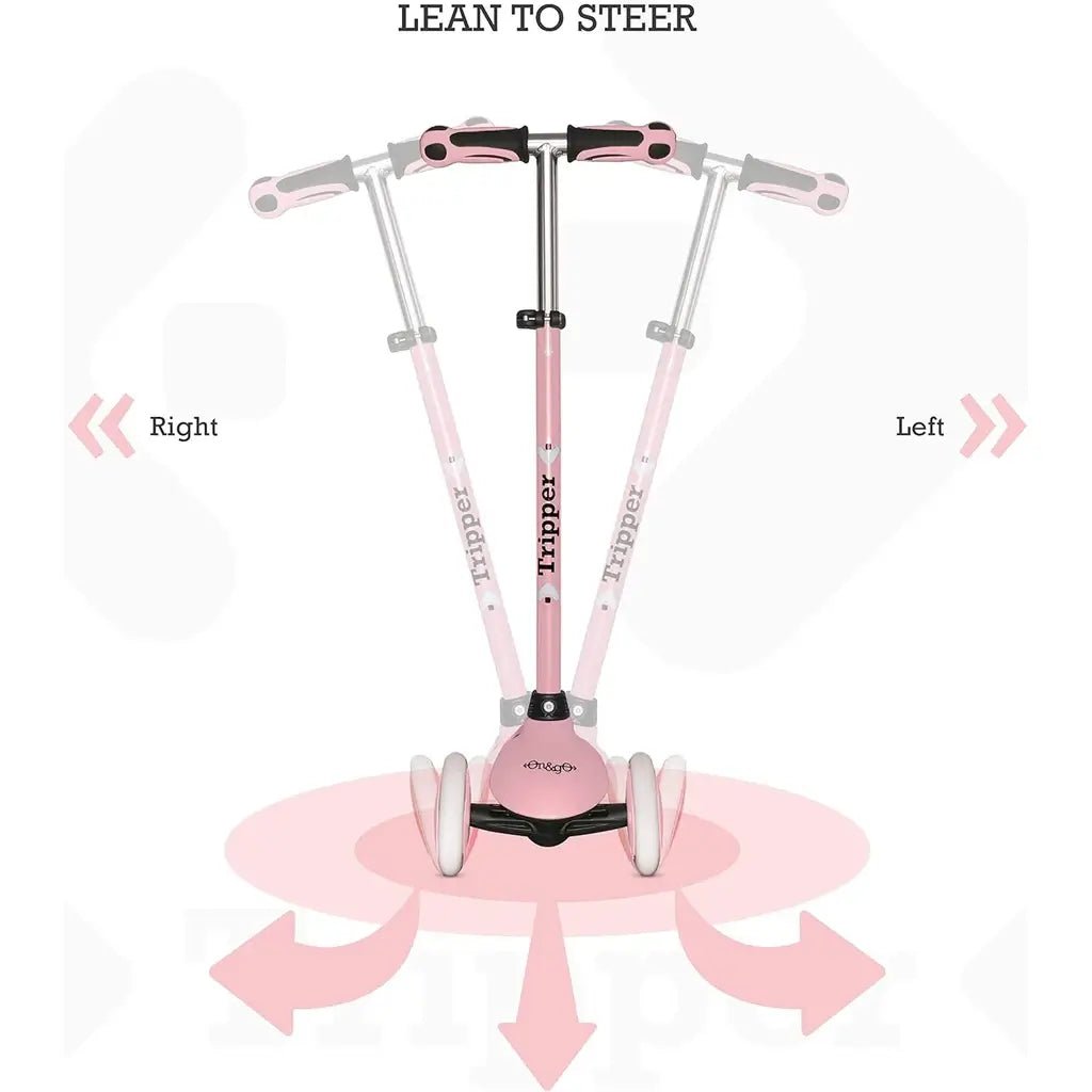 Monopattino On&Go Tripper 3 Ruote Rosa Regolabile - BabyLud