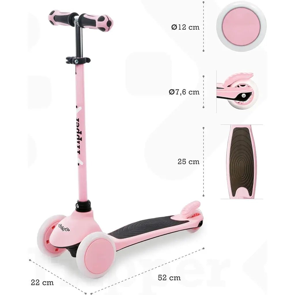Monopattino On&Go Tripper 3 Ruote Rosa Regolabile - BabyLud