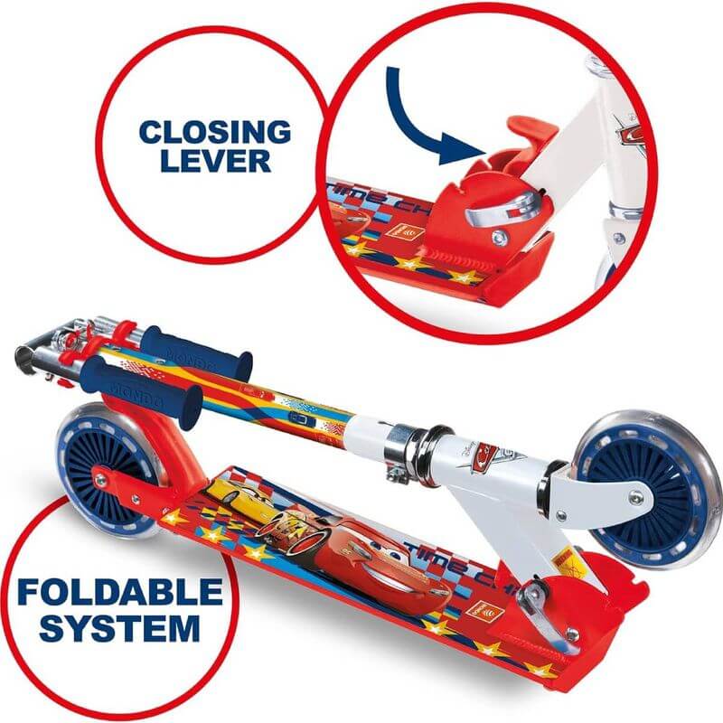 Monopattino Pieghevole Disney Cars 2 Ruote - BabyLud