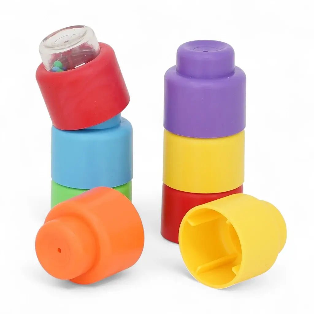 Morbidi Mattoncini Colorati per Bambini 6 - 36 Mesi con Sonaglio - BabyLud