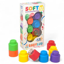Morbidi Mattoncini Colorati per Bambini 6 - 36 Mesi con Sonaglio - BabyLud