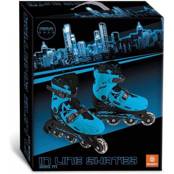 Pattini in Linea Regolabili Blu Misura 33 - 36 - BabyLud