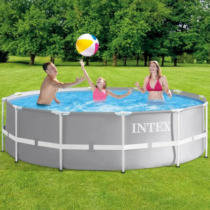 Piscina Rotonda Prisma Frame 366x366x99 Cm Con Scaletta - BabyLud