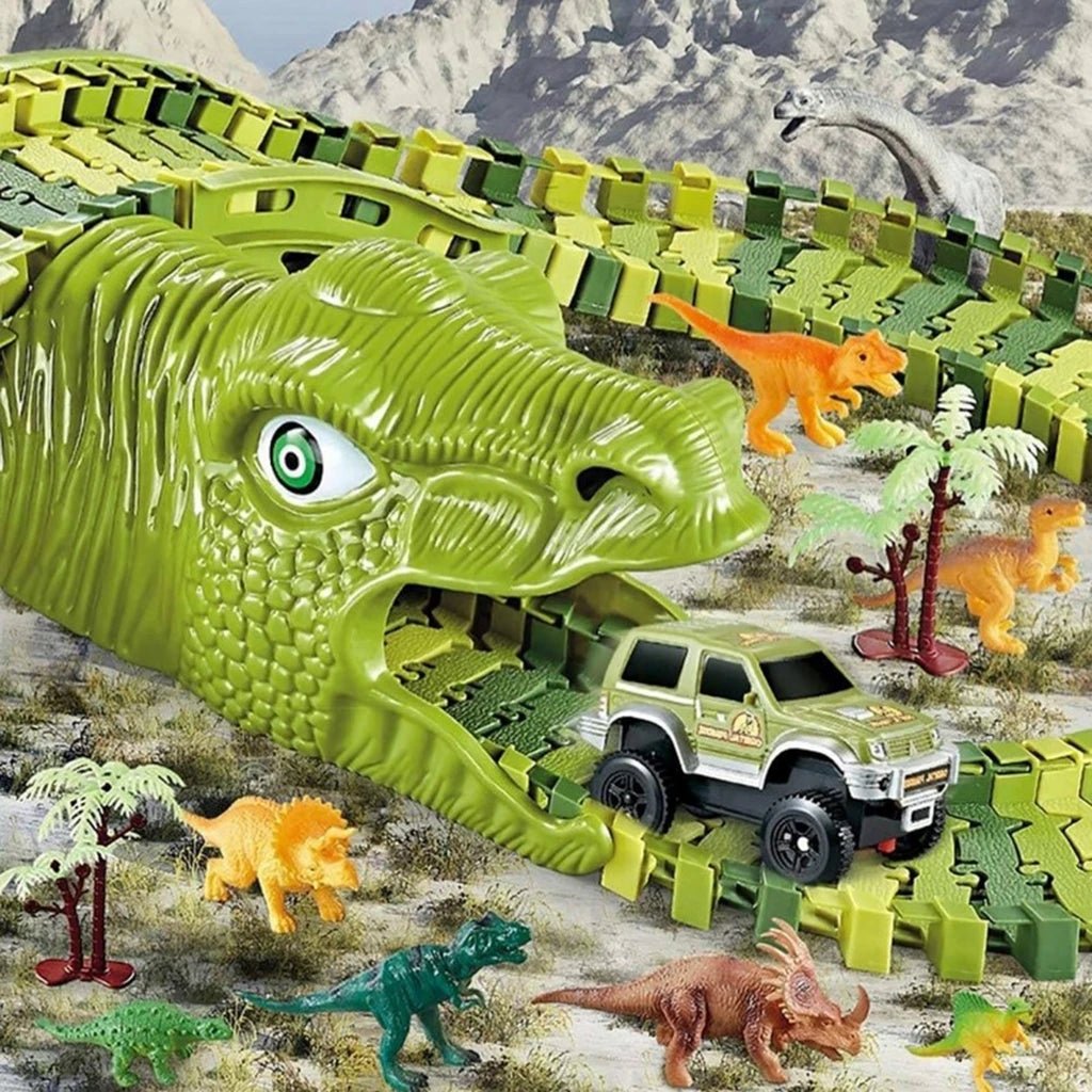Pista con Dinosauri 240 Pezzi – Circuito Preistorico Con Auto - BabyLud