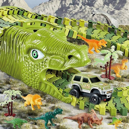 Pista con Dinosauri 240 Pezzi – Circuito Preistorico Con Auto - BabyLud