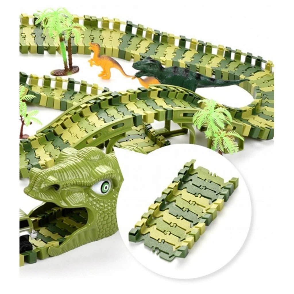 Pista con Dinosauri 240 Pezzi – Circuito Preistorico Con Auto - BabyLud