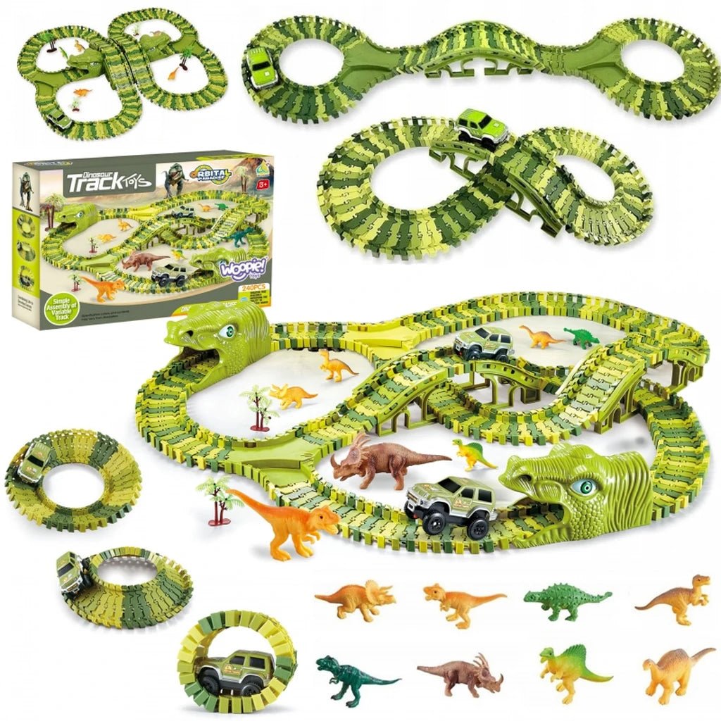 Pista con Dinosauri 240 Pezzi – Circuito Preistorico Con Auto - BabyLud