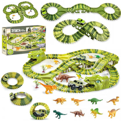 Pista con Dinosauri 240 Pezzi – Circuito Preistorico Con Auto - BabyLud
