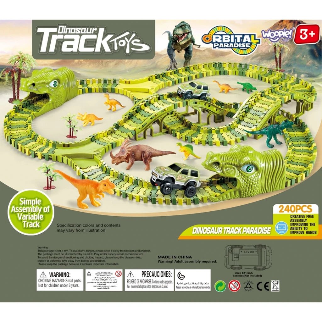 Pista con Dinosauri 240 Pezzi – Circuito Preistorico Con Auto - BabyLud