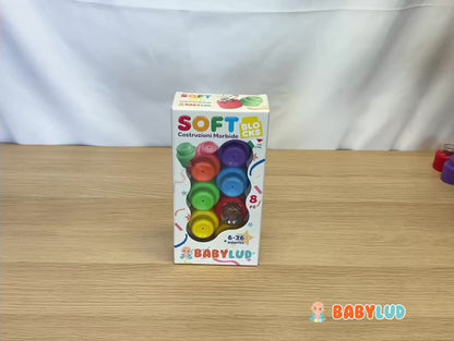 Mattoncini Morbidi Colorati per Bambini 6-36 Mesi con Sonaglio