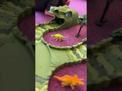 Pista con Dinosauri 240 Pezzi – Circuito Preistorico Con Auto
