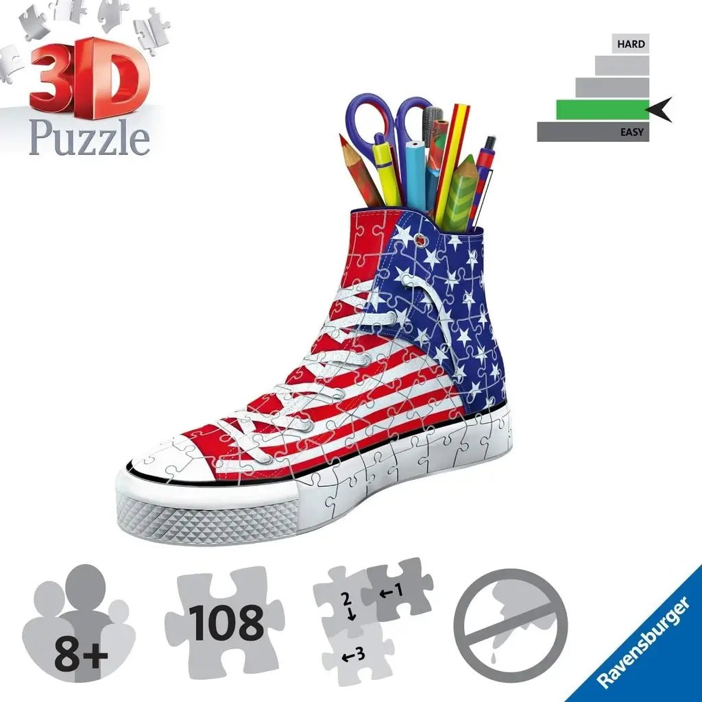 Puzzle 3D Portapenne Sneaker Flag Ravensburger - BabyLud