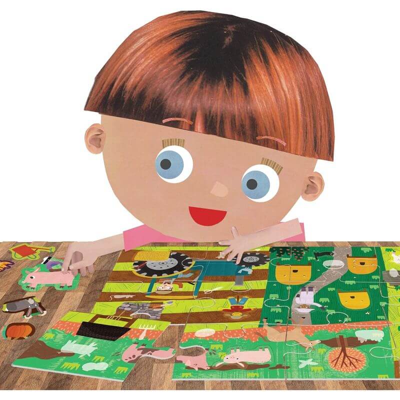 Puzzle Fattoria con 106 Stickers Headu MU24926 - BabyLud