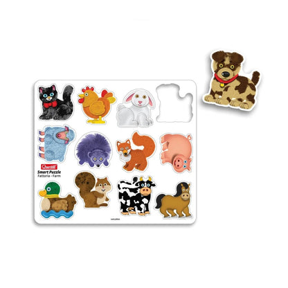 Puzzle Magnetico Fattoria 12 Animali Smart Quercetti 00230 - BabyLud