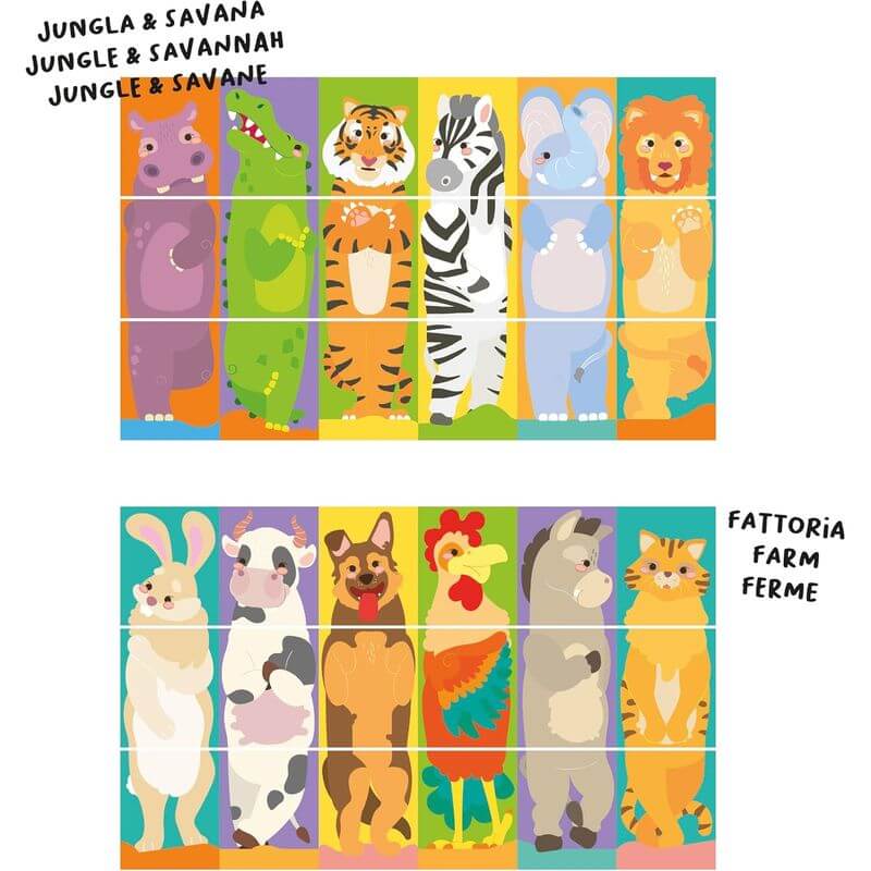 Puzzle Rotante Quercetti Tubò Mix & Match Animali 02582 - BabyLud