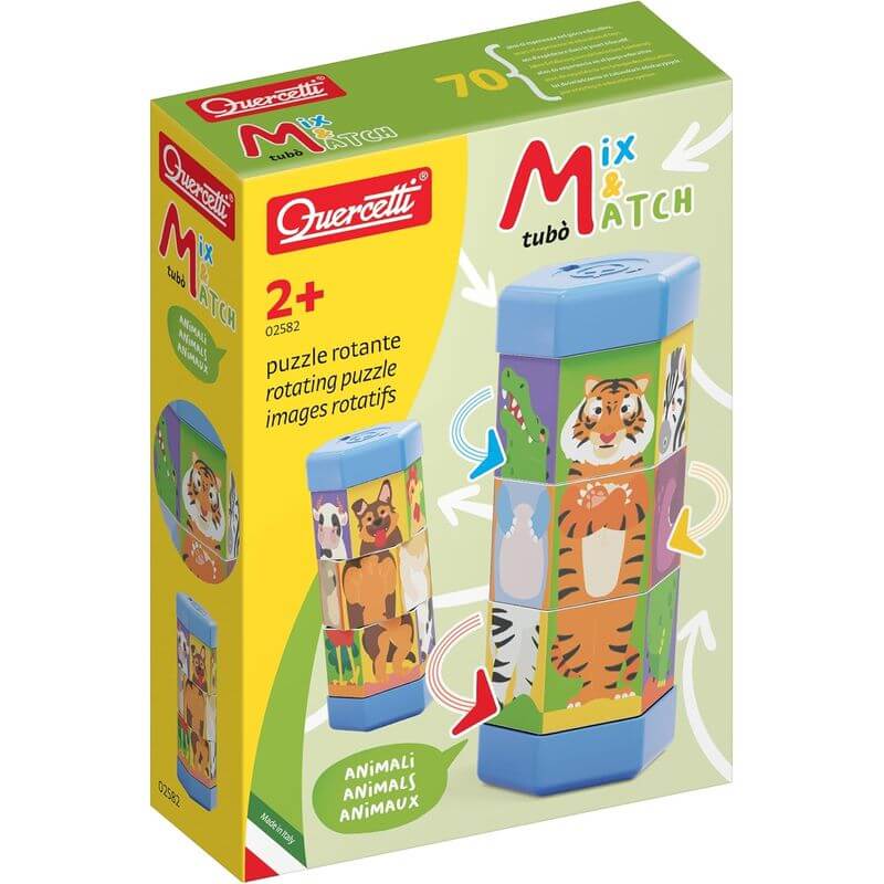 Puzzle Rotante Quercetti Tubò Mix & Match Animali 02582 - BabyLud